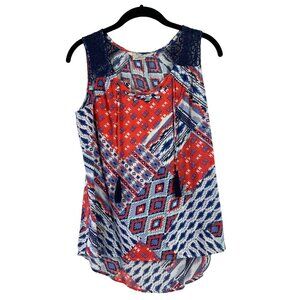 Como Women's Red, Blue & White Top
